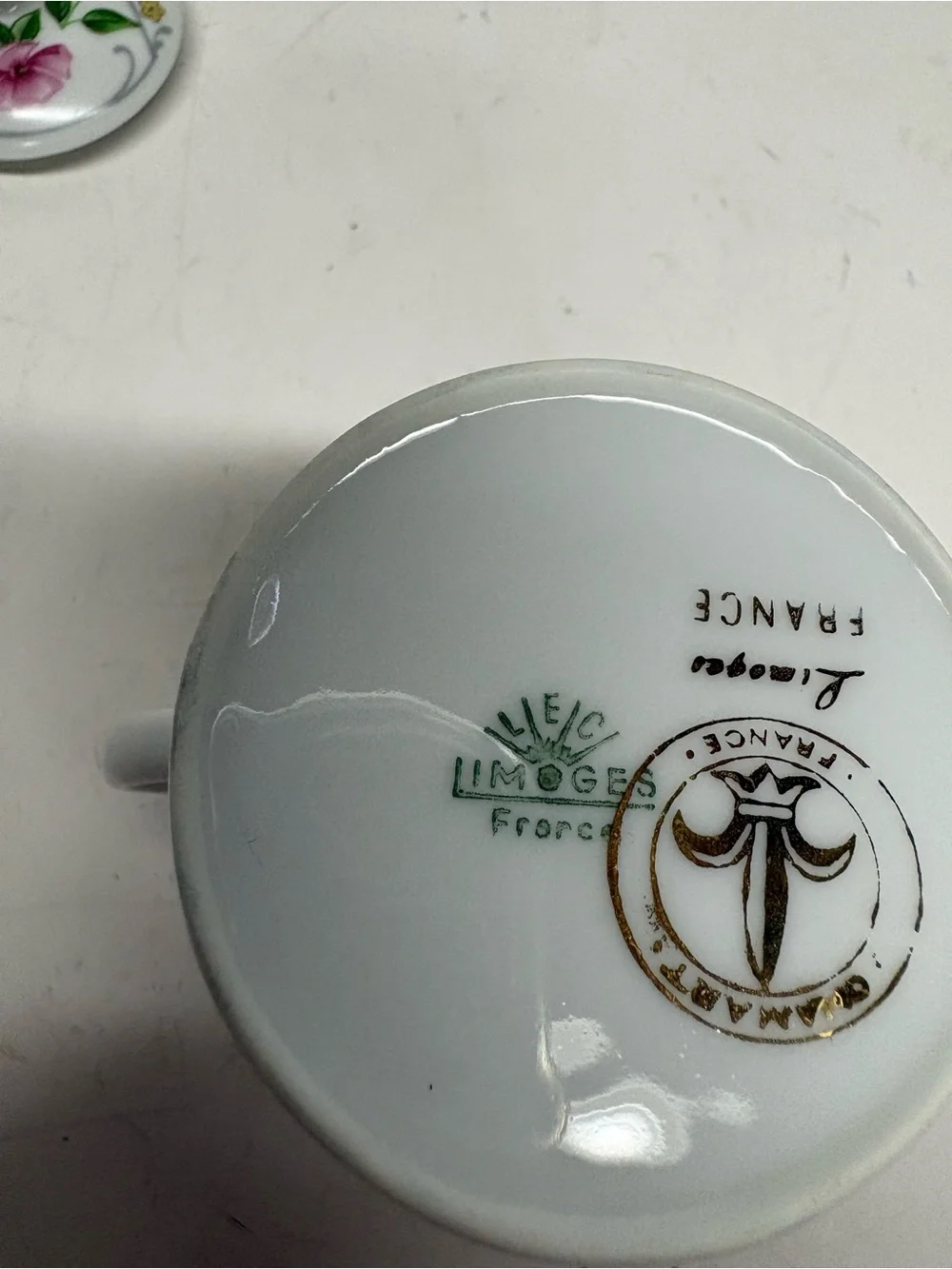 Vintage Limoges France Porcelain Floral Teapot and Creamer Set 2